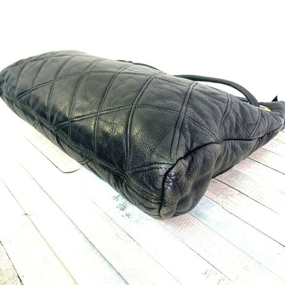 BERNARD NERSON PARIS BLACK STITCH GENUINE LEATHER MEDIUM SHOULDER BAG HANDBAG - Picture 7 of 11